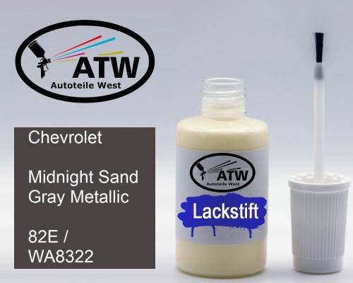 Chevrolet, Midnight Sand Gray Metallic, 82E / WA8322: 20ml Lackstift, von ATW Autoteile West.